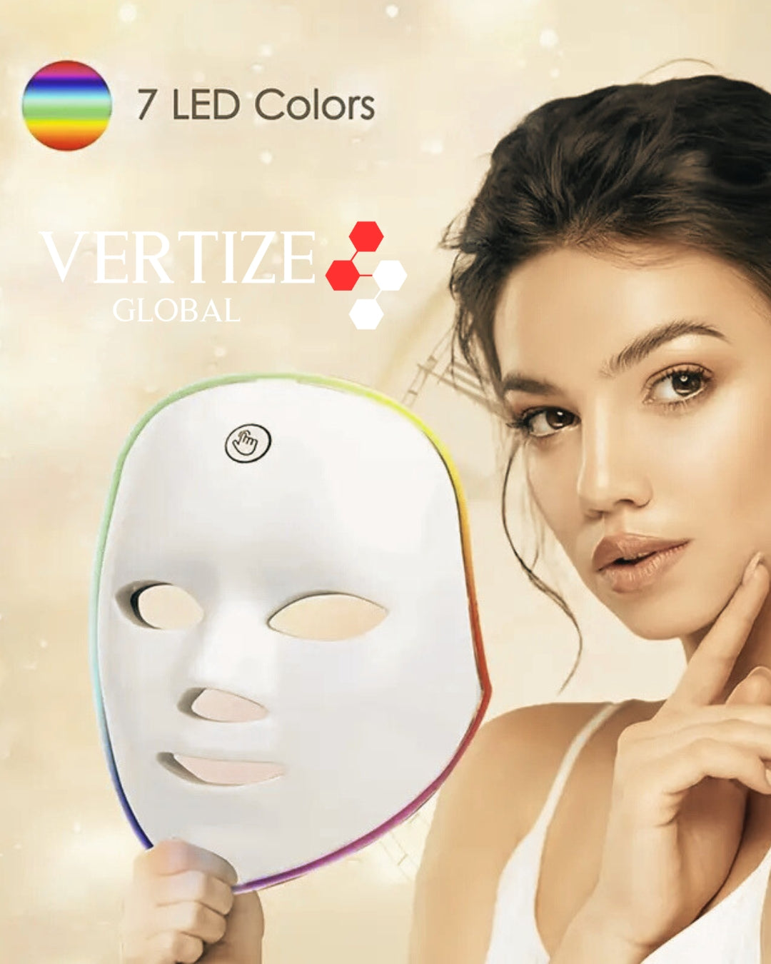 Máscara LED de Rejuvenecimiento Facial GLOW™ - Vertize Global ✨