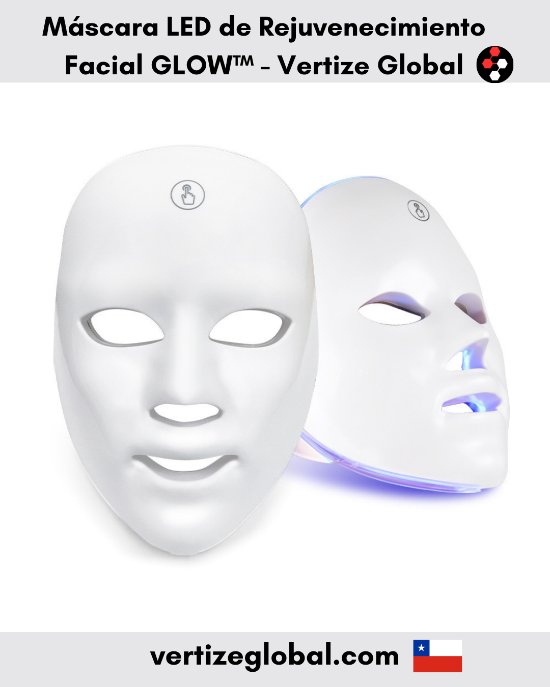 Máscara LED de Rejuvenecimiento Facial GLOW™ - Vertize Global ✨