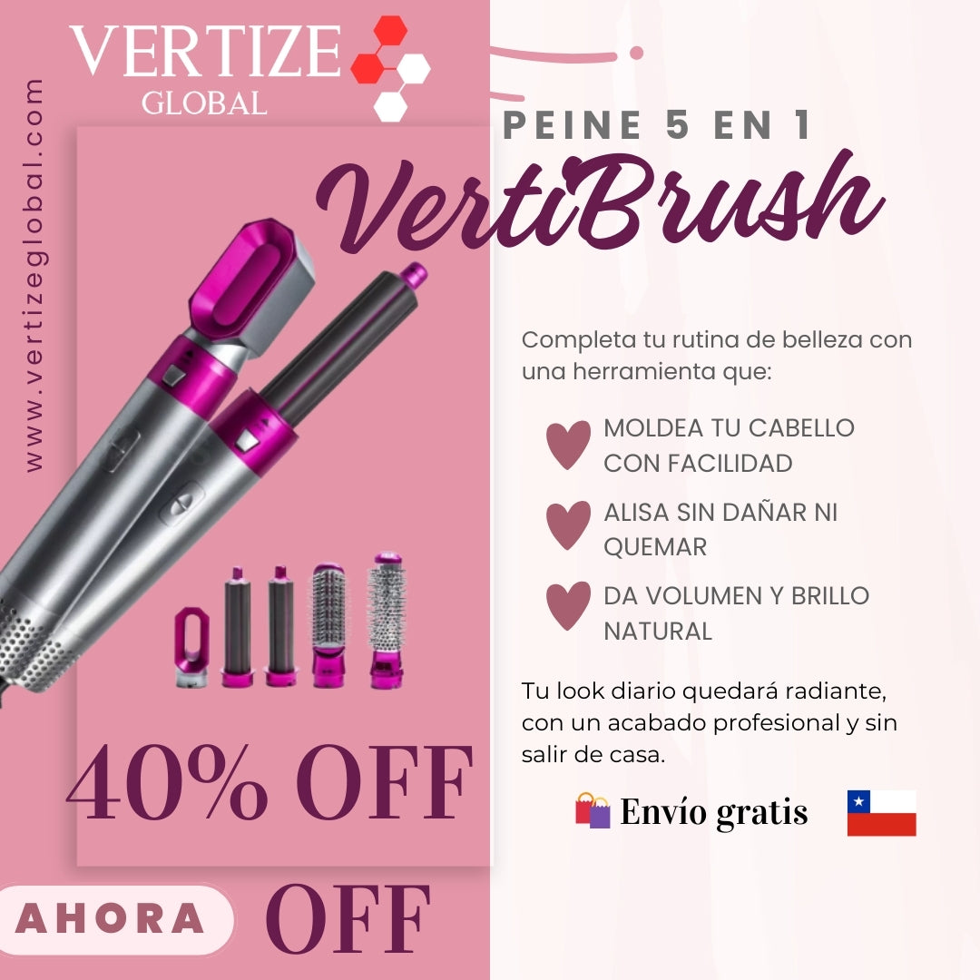 Peine Secador Multifunción VERTIBRUSH™ 5 en 1 By VertizeGloba