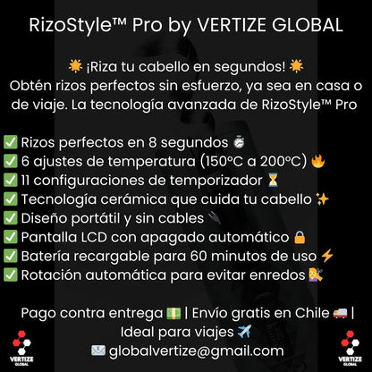 Máquina Onduladora Rizadora Portátil RizoStyle™ Pro
